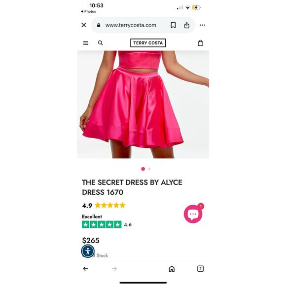 The Secret Dress by Alyce Party Cocktail Mini Skirt Dress Size 10 Hot Pink - Picture 3 of 4